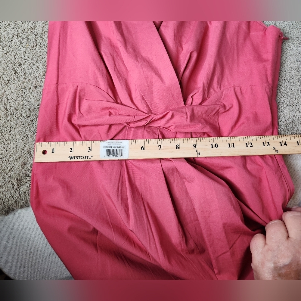 New York & Co. Stretch Pink Midi Dress with Twist Knit in Front Size is 6 - Picture 5 of 9